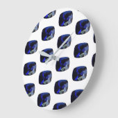 Sapphire Gemstone pattern Blue Large Clock Große Wanduhr (Winkel)