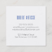 Sapphire Gemstone Quadratische Visitenkarte (Rückseite)