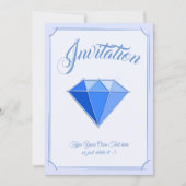 Sapphire Gemstone. Schmuck. 45 Hochzeitstag Einladung (Vorderseite)