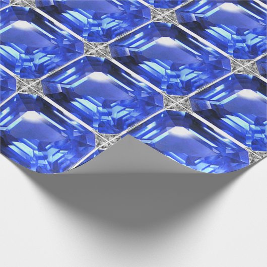 Sapphire Gemstone Sky Blue Geschenkpapier (Ecke)