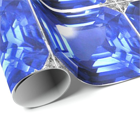 Sapphire Gemstone Sky Blue Geschenkpapier (Rolleneckpunkt)