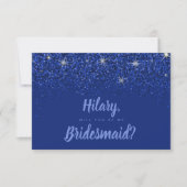 Sapphire Glitz Glitzer Bridesmaid Card Einladung (Vorderseite)
