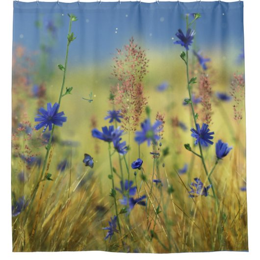 Sapphire & Gold Duschvorhang (Vorderseite)