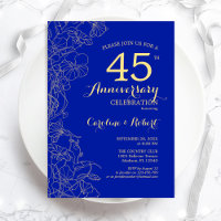 Sapphire Gold Floral 45 Jahre Jubiläum