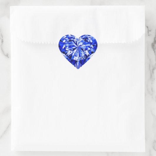 Sapphire Heart Herz-Aufkleber (Tasche)