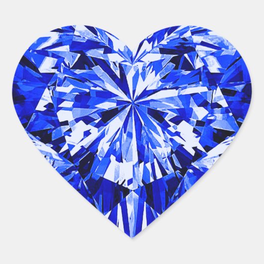Sapphire Heart Herz-Aufkleber (Vorderseite)
