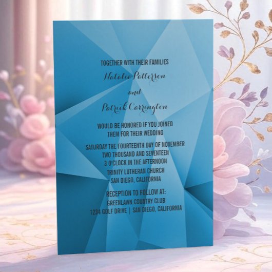 Sapphire Jewel Tones Wedding Einladung