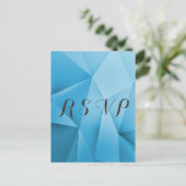 Sapphire Jewel Tones Wedding RSVP Postcard Einladungspostkarte (Stehend Vorderseite)