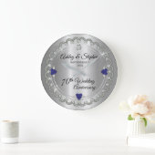 Sapphire Jubilee Diamonds 70 Jahre Hochzeit Große Wanduhr (Zuhause)