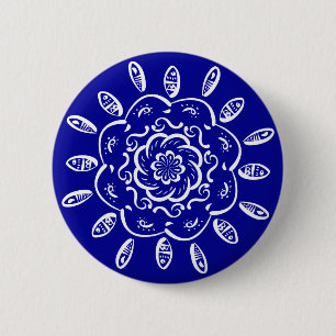 Sapphire Mandala Button
