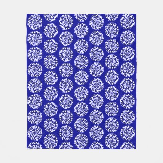 Sapphire Mandala Fleecedecke (Vorderseite)