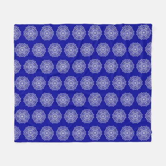 Sapphire Mandala Fleecedecke (Vorderseite (Horizontal))