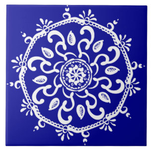 Sapphire Mandala Fliese