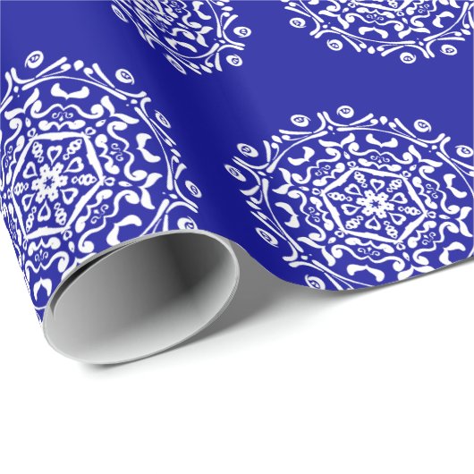 Sapphire Mandala Geschenkpapier (Rolleneckpunkt)