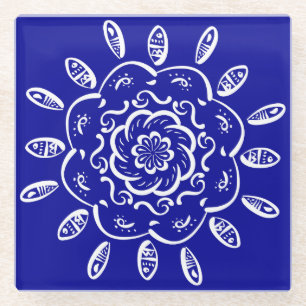 Sapphire Mandala Glasuntersetzer