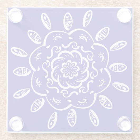 Sapphire Mandala Glasuntersetzer (Rückseite)