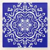 Sapphire Mandala Glasuntersetzer (Vorderseite)