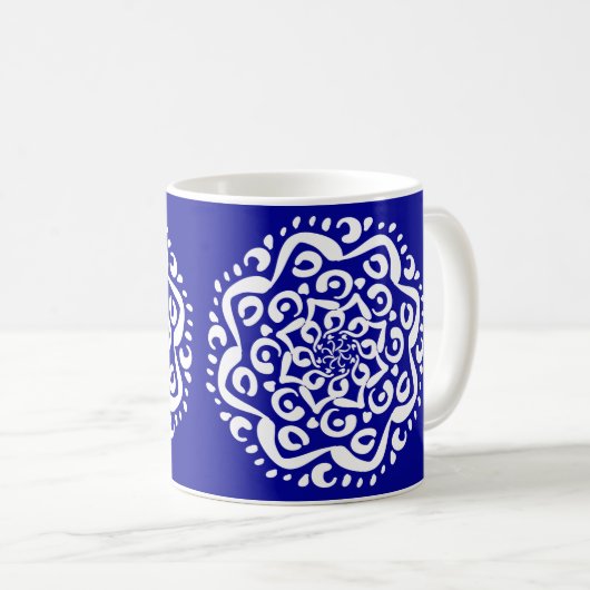 Sapphire Mandala Kaffeetasse (VorderseiteRechts)