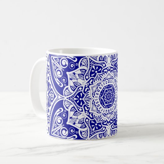 Sapphire Mandala Kaffeetasse (Vorderseite Links)