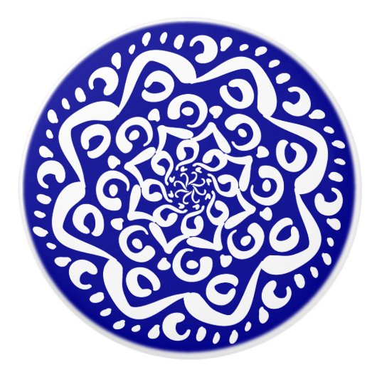 Sapphire Mandala Keramikknauf (Vorderseite)