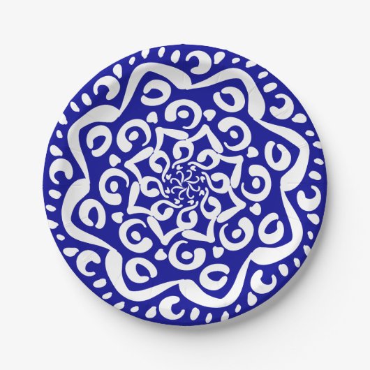 Sapphire Mandala Pappteller (Vorderseite)