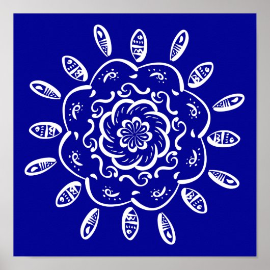 Sapphire Mandala Poster (Vorne)