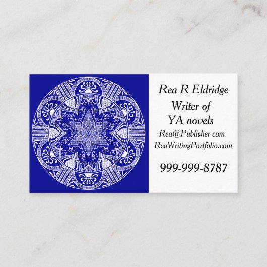 Sapphire Mandala Visitenkarte (Vorderseite)