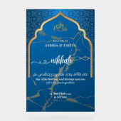 Sapphire & Marble Nikkah Begrüßung Akryllisches Ze Acrylschild (Vorderseite)