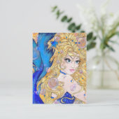 Sapphire Mermaid Postcard Postkarte (Stehend Vorderseite)