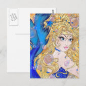 Sapphire Mermaid Postcard Postkarte (Vorne/Hinten)