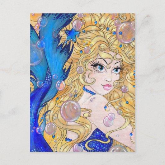 Sapphire Mermaid Postcard Postkarte (Vorderseite)