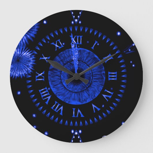 Sapphire Midnight Clock Große Wanduhr (Vorderseite)