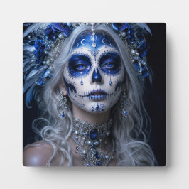 Sapphire Moon Calavera – Blauer himmlischer Tag de Fotoplatte