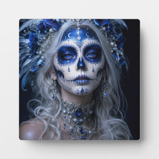 Sapphire Moon Calavera – Blauer himmlischer Tag de Fotoplatte