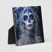 Sapphire Moon Calavera – Blauer himmlischer Tag de Fotoplatte (Vorderseite)