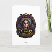 Sapphire Moon Calavera – Blauer himmlischer Tag de Karte (Rückseite)