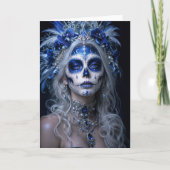 Sapphire Moon Calavera – Blauer himmlischer Tag de Karte (Vorderseite)