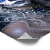 Sapphire Moon Calavera – Blauer himmlischer Tag de Poster (Ecke)