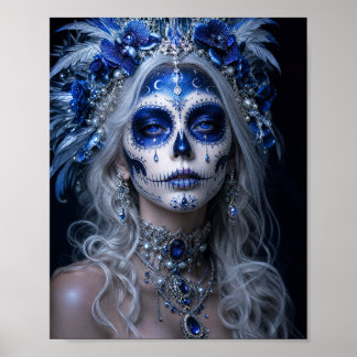 Sapphire Moon Calavera – Blauer himmlischer Tag de Poster
