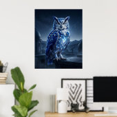 Sapphire Owl Celestial Night Poster (Heimbüro)