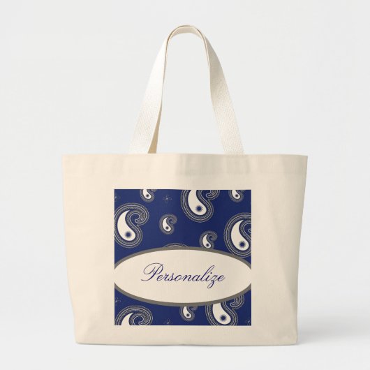 Sapphire Paisley Jumbo Stoffbeutel (Vorne)