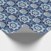 Sapphire Pearl Silver Blue mit/ Scrollwork Geschen Geschenkpapier (Ecke)