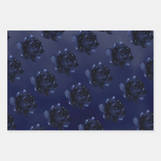 Sapphire Peony Wedding Geschenkpapier Set (Vorderseite)
