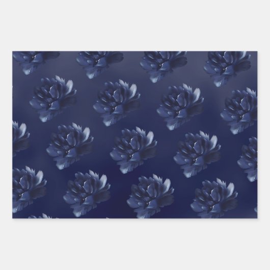 Sapphire Peony Wedding Geschenkpapier Set (Vorderseite 3)