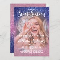 Sapphire Pink Triple Glitzer Ombre Foto Sweet 16