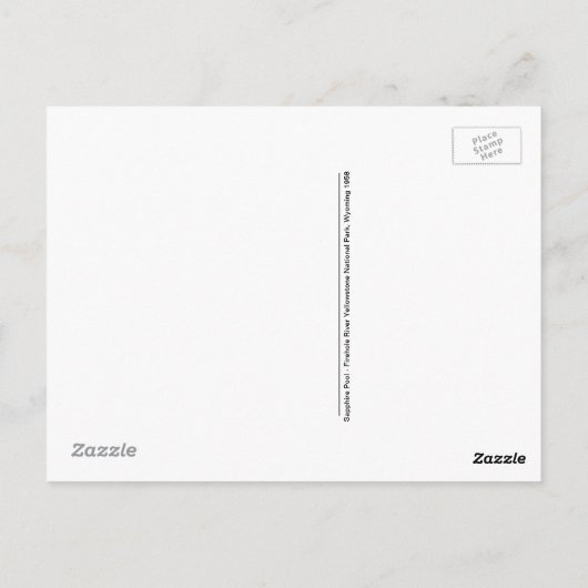 Sapphire Pool Firehole River Yellowstone Postkarte (Rückseite)