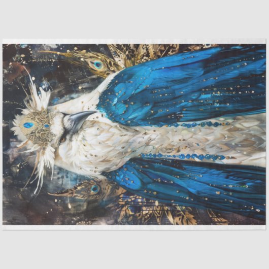 Sapphire Raven Royalty Decoupage Seidenpapier (Vorderseite)