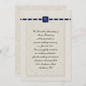 Sapphire Ribbons & Lace Post Wedding Einladung (Vorne/Hinten)
