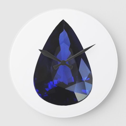 Sapphire September Birthstone Blue Große Wanduhr (Vorderseite)