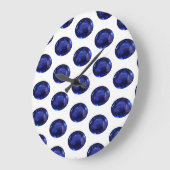 Sapphire September Birthstone Blue Large Clock Große Wanduhr (Winkel)